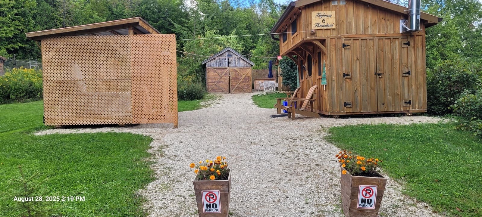Looking East at cabin setup near Blue Mountain and Sauble Beach